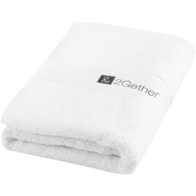 Charlotte 450 g/m² cotton towel 50x100 cm – White with logo