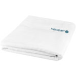 Evelyn 450 g/m² cotton towel 100x180 cm – White with logo