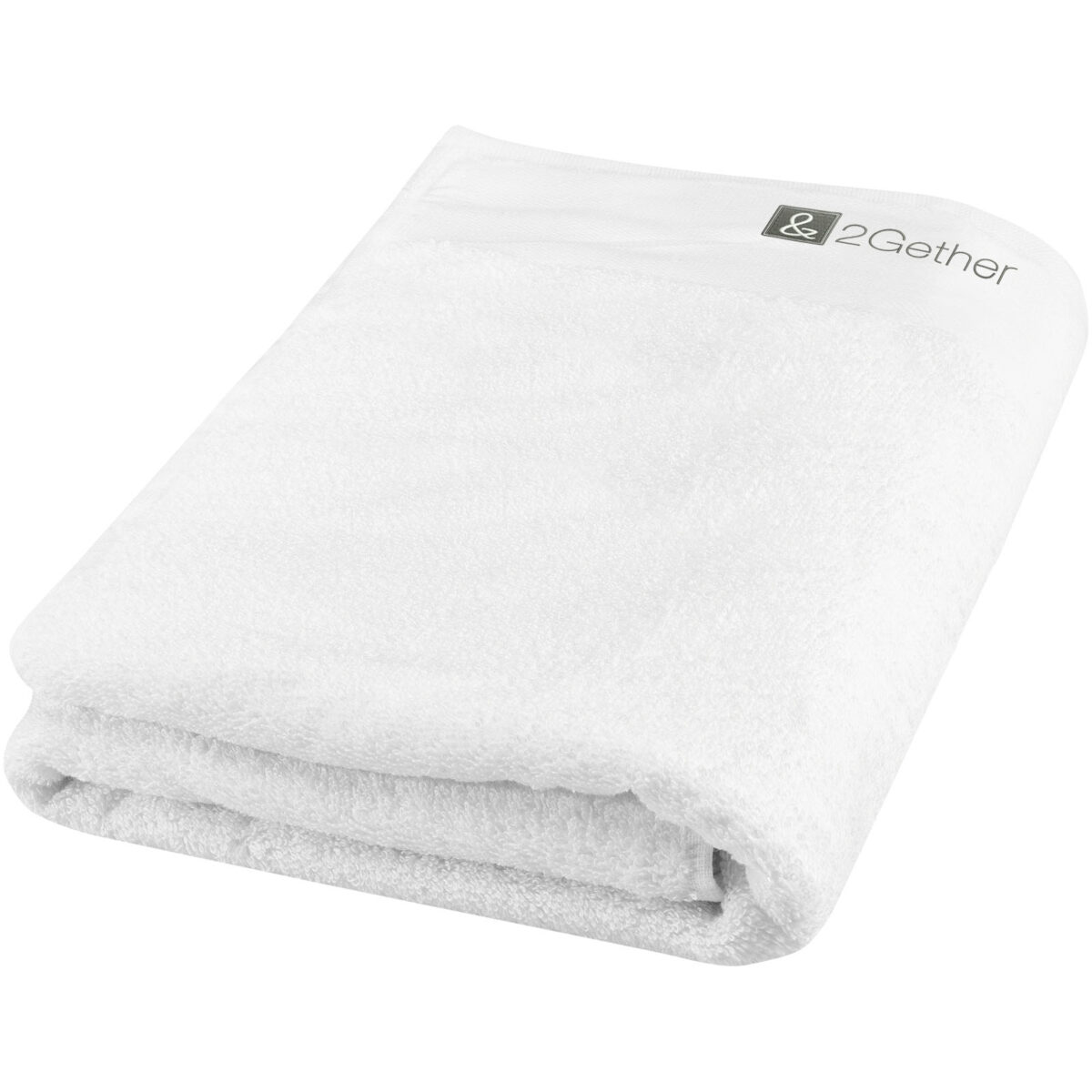 Ellie 550 g/m² cotton towel 70x140 cm – White with logo