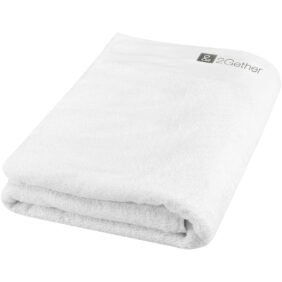 Ellie 550 g/m² cotton towel 70x140 cm – White with logo