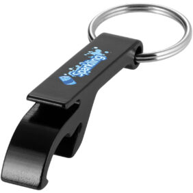 Tao bottle and can opener keychain – Solid black with logo