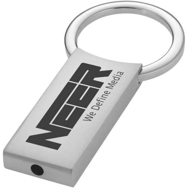 Omar rectangular keychain – Silver with logo