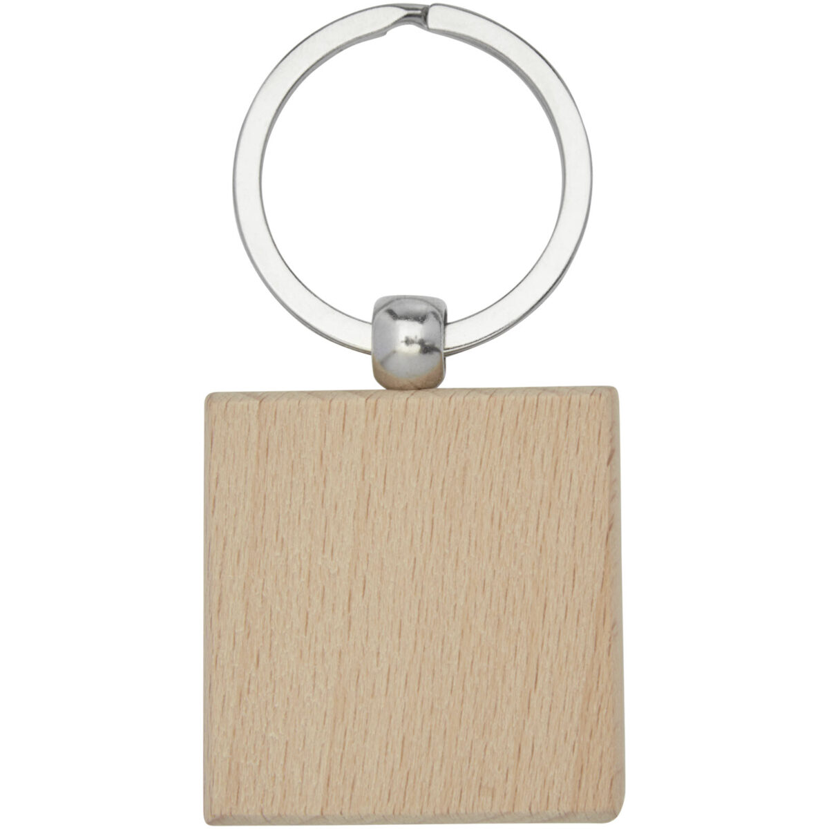 Gioia beech wood squared keychain – Natural front view