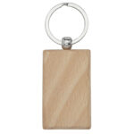 Gian beech wood rectangular keychain – Natural front view