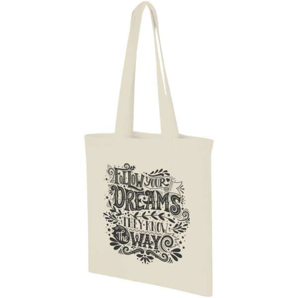 Carolina 100 g/m² cotton tote bag 7L – Natural with logo