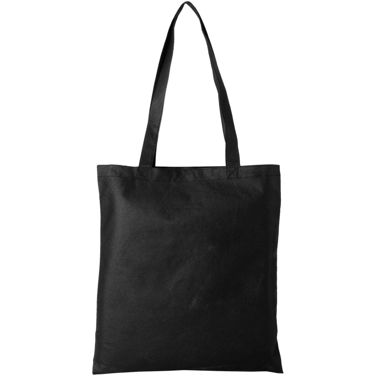 Zeus large non-woven convention tote bag 6L – Solid black front view