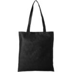 Zeus large non-woven convention tote bag 6L – Solid black front view