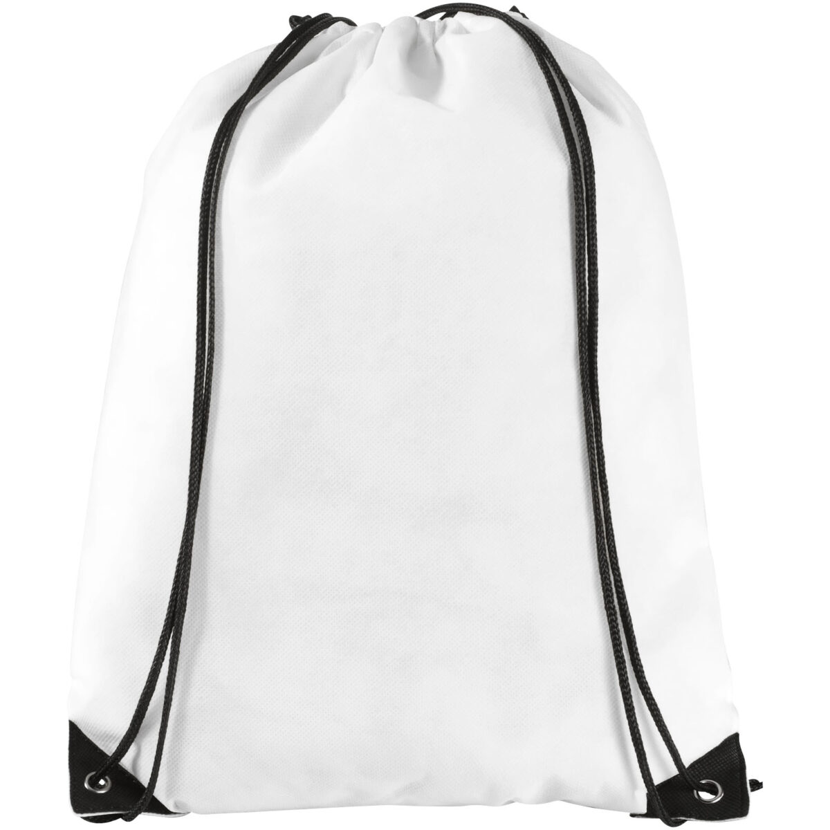 Evergreen non-woven drawstring bag 5L – White front view