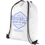 Evergreen non-woven drawstring bag 5L – White with logo