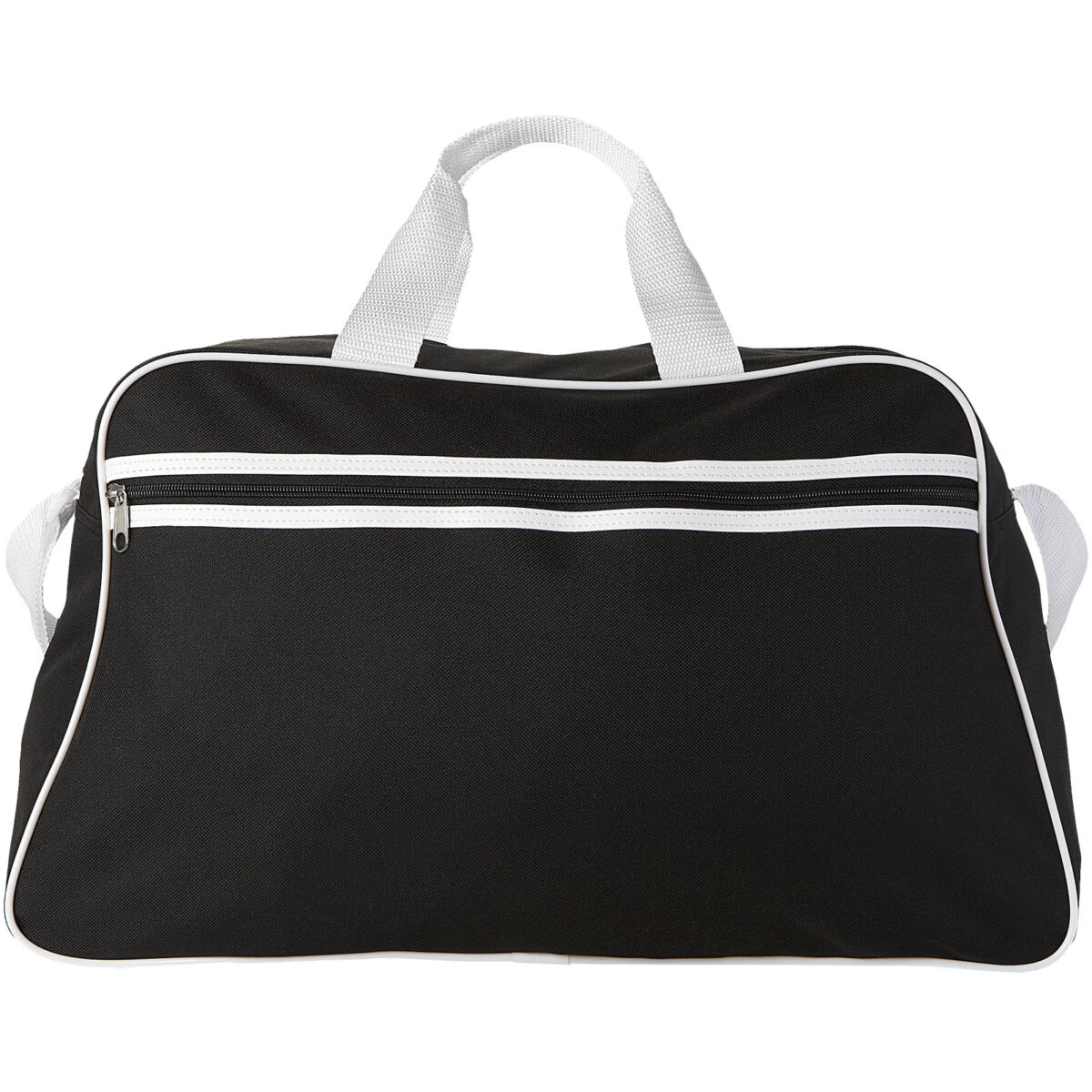 San Jose 2-stripe sports duffel bag 30L – Solid black front view