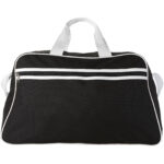 San Jose 2-stripe sports duffel bag 30L – Solid black front view