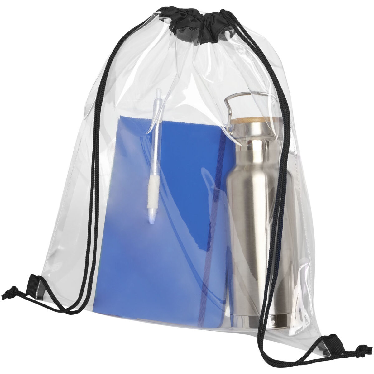 Lancaster transparent drawstring bag 5L – Solid black extra view