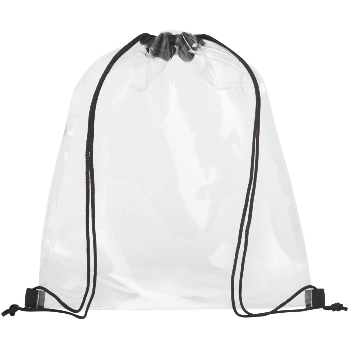 Lancaster transparent drawstring bag 5L – Solid black front view