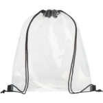 Lancaster transparent drawstring bag 5L – Solid black front view
