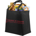 Maryville non-woven shopping tote bag 28L – Solid black with logo
