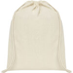 Oregon 100 g/m² cotton drawstring bag 5L – Natural front view