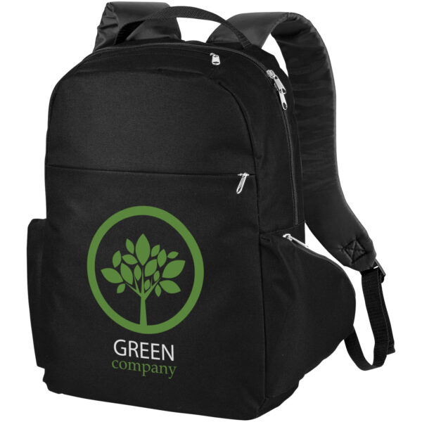 Slim 15" laptop backpack 15L – Solid black with logo