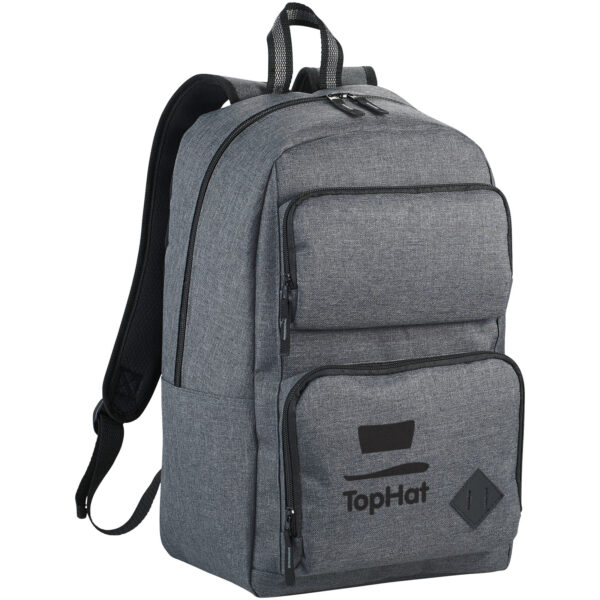 Graphite Deluxe 15" laptop backpack 20L – Heather grey with logo
