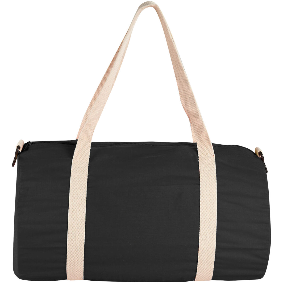 Cochichuate cotton barrel duffel bag 25L – Solid black front view