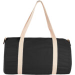 Cochichuate cotton barrel duffel bag 25L – Solid black front view