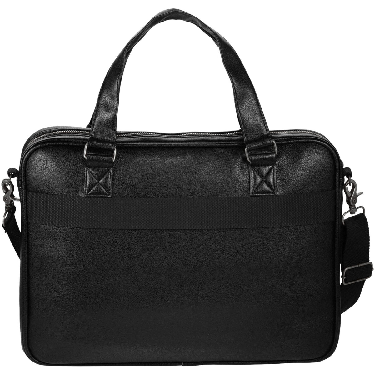 Oxford 15.6" slim laptop briefcase 5L – Solid black back view