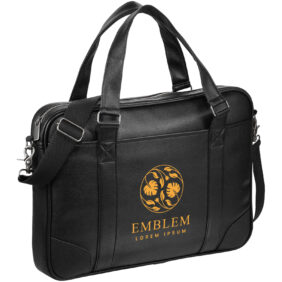Oxford 15.6" slim laptop briefcase 5L – Solid black with logo