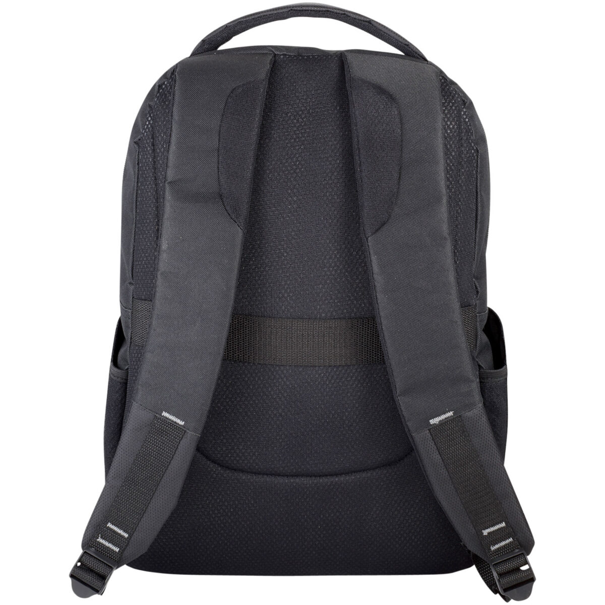Vault RFID 15" laptop backpack 16L – Solid black back view