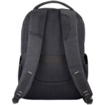 Vault RFID 15" laptop backpack 16L – Solid black back view
