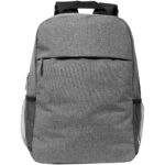 Hoss 15" laptop backpack 18L – Heather medium grey front view