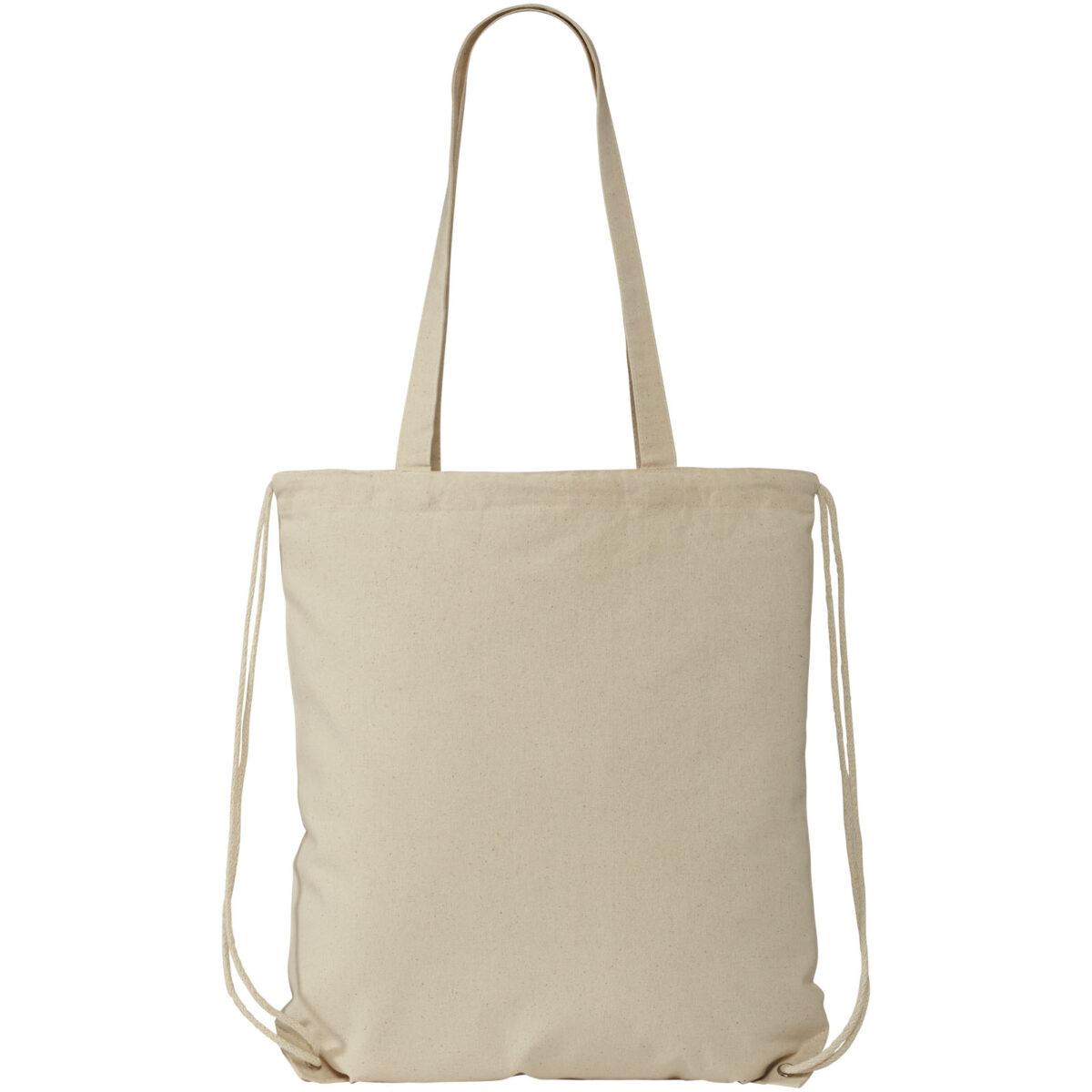 Eliza 240 g/m² cotton drawstring bag 6L – Natural front view