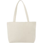 Ningbo 320 g/m² zippered cotton tote bag 15L – Natural back view