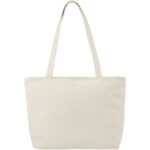 Ningbo 320 g/m² zippered cotton tote bag 15L – Natural front view