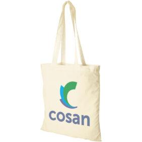 Peru 180 g/m² cotton tote bag 7L – Natural with logo