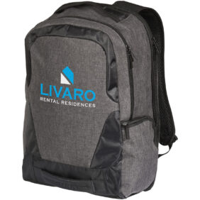 Overland 17" TSA laptop backpack 18L – Charcoal with logo