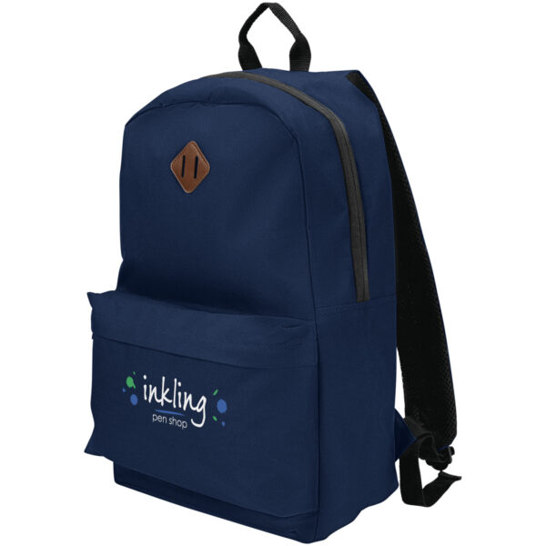 Stratta 15" laptop backpack 15L – Navy with logo