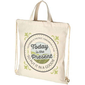 Pheebs 210 g/m² recycled drawstring bag 6L – Natural with logo