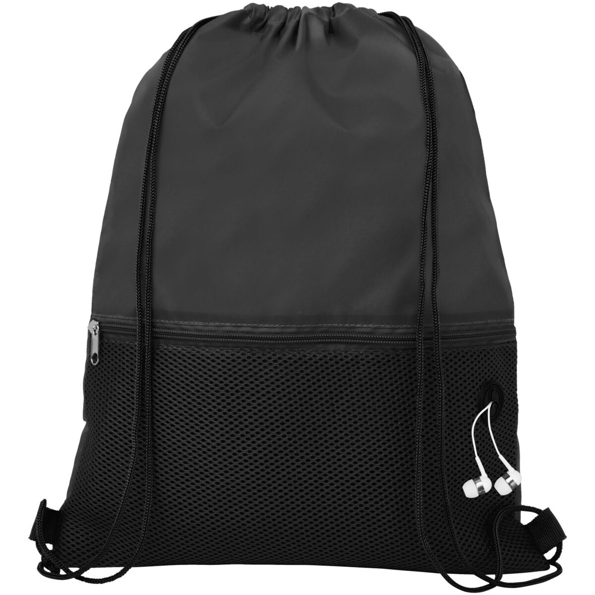 Oriole mesh drawstring bag 5L – Solid black extra view