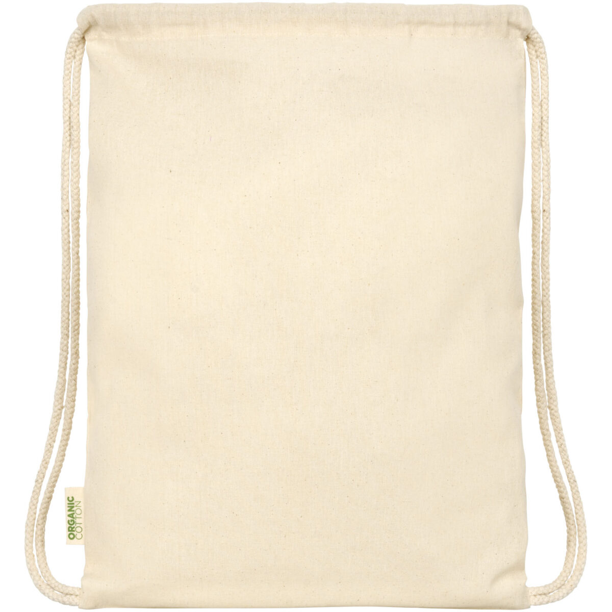 Orissa 100 g/m² organic cotton drawstring bag 5L – Natural back view