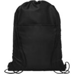 Oriole 12-can drawstring cooler bag 5L – Solid black front view