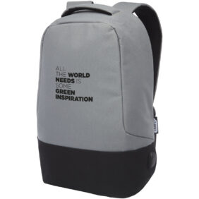 Cover GRS RPET anti-theft backpack 18L – Grey with logo