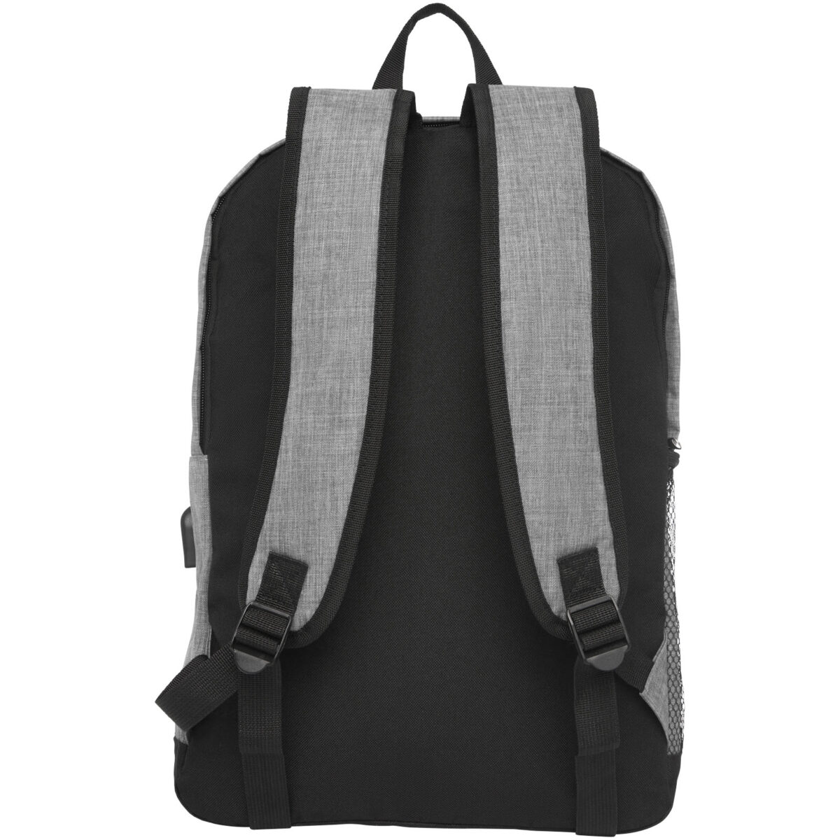 Hoss 15.6" business laptop backpack 16L – Heather medium grey back view