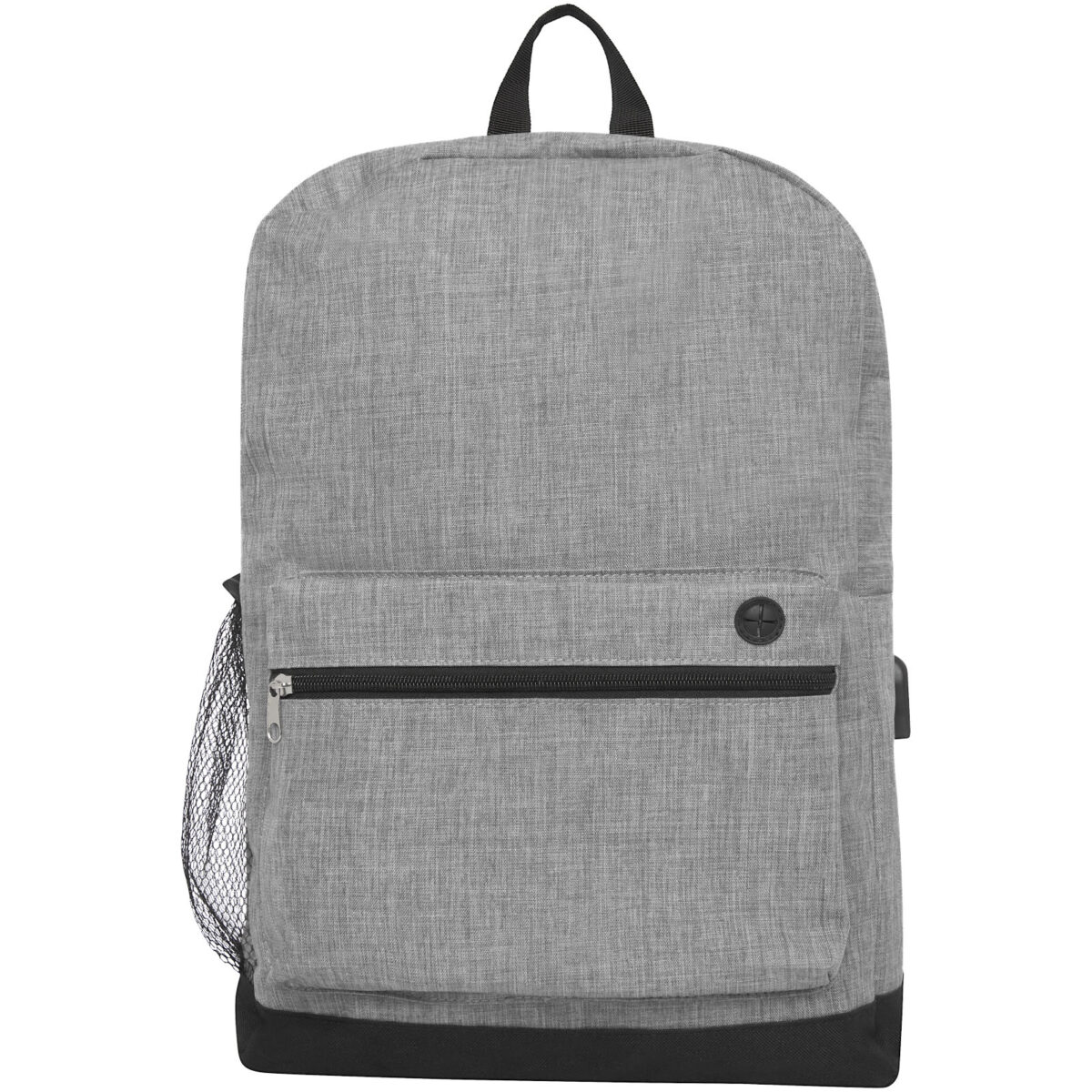 Hoss 15.6" business laptop backpack 16L – Heather medium grey front view