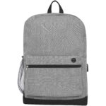 Hoss 15.6" business laptop backpack 16L – Heather medium grey front view