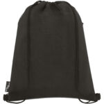 Ross RPET drawstring bag 5L – Heather medium grey back view