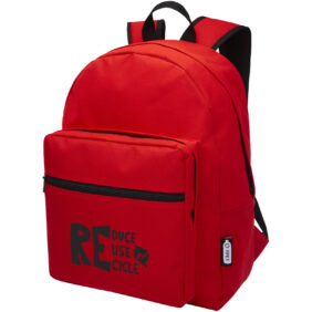 Retrend GRS RPET backpack 16L – Red with logo