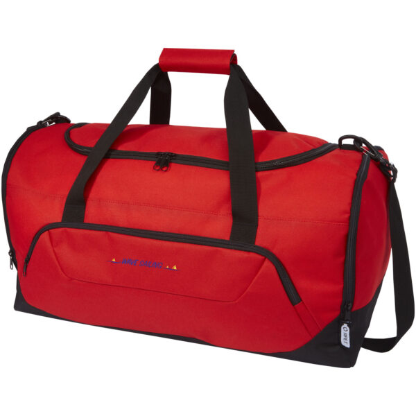 Retrend GRS RPET duffel bag 40L – Red with logo