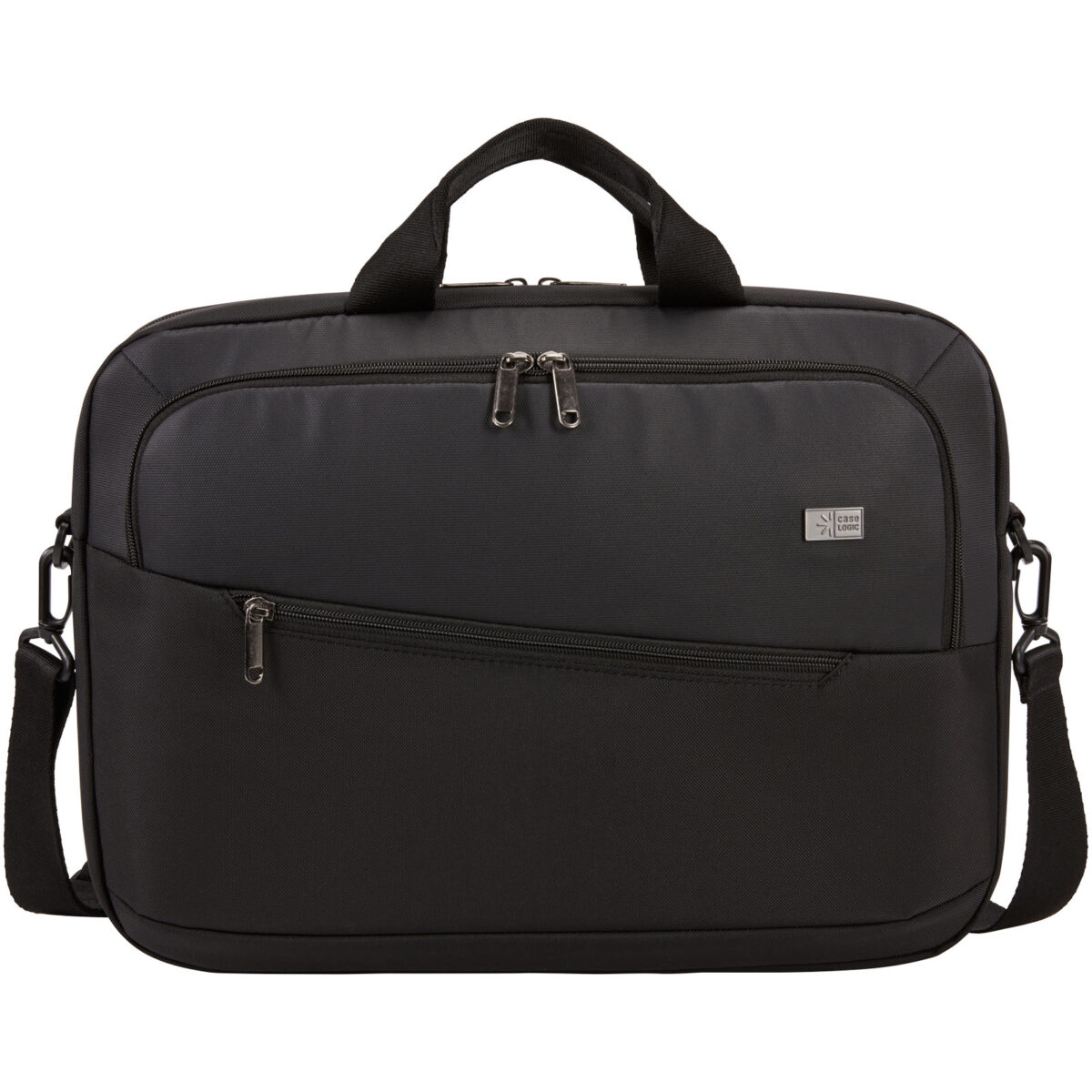 Case Logic Propel 15.6" laptop briefcase – Solid black front view