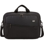 Case Logic Propel 15.6" laptop briefcase – Solid black front view