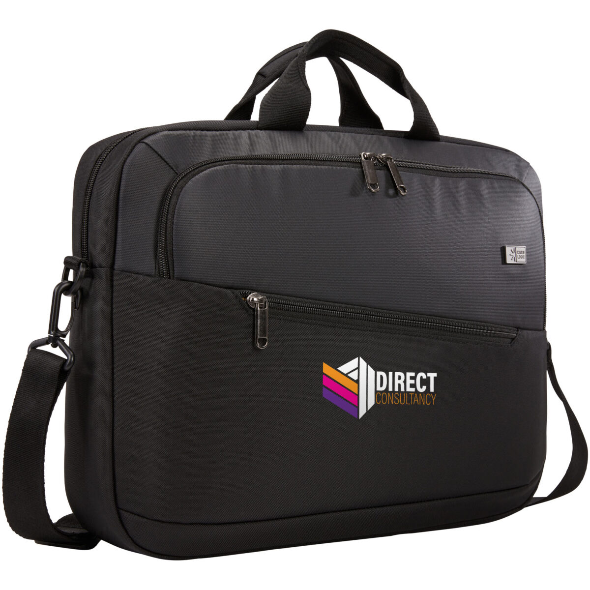 Case Logic Propel 15.6" laptop briefcase – Solid black with logo