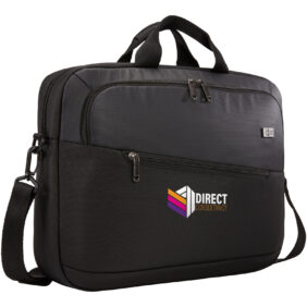 Case Logic Propel 15.6" laptop briefcase – Solid black with logo